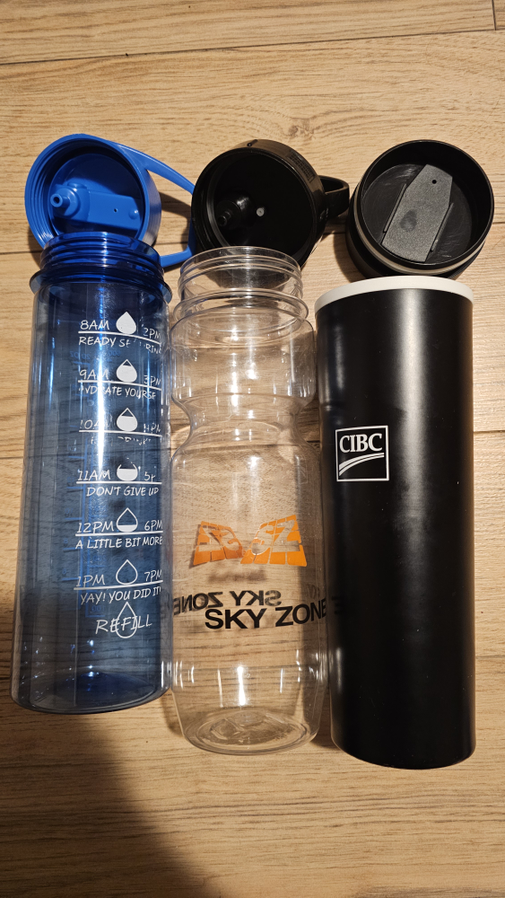 three used bottles #freecycle