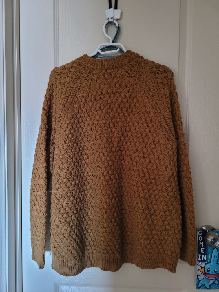 Womens Large H&M Textured Chunky Mustard Knit Sweater - photo 2