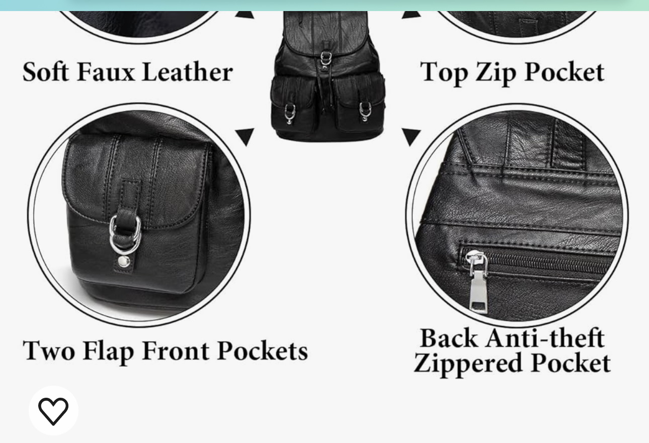 Black Faux Leather backpack - photo 3