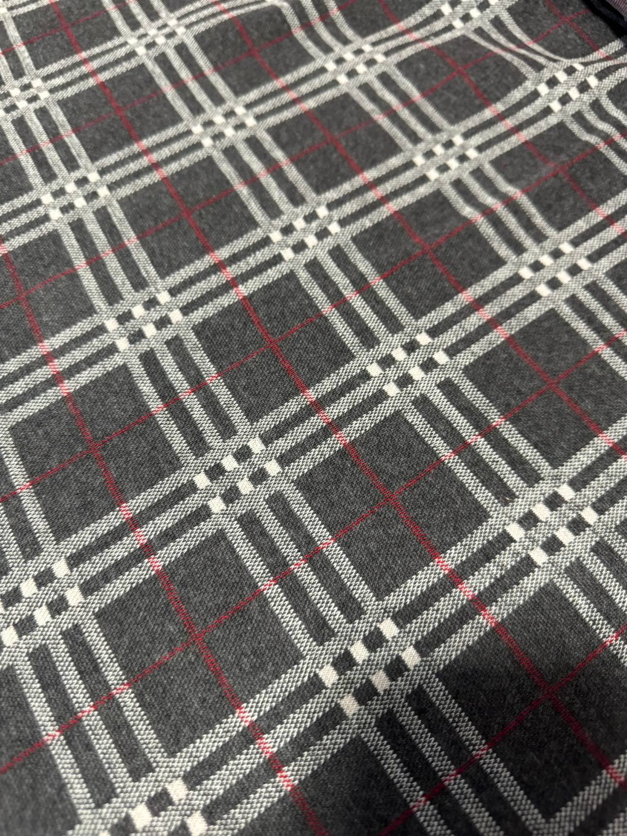 Luxury plaid knit fabric