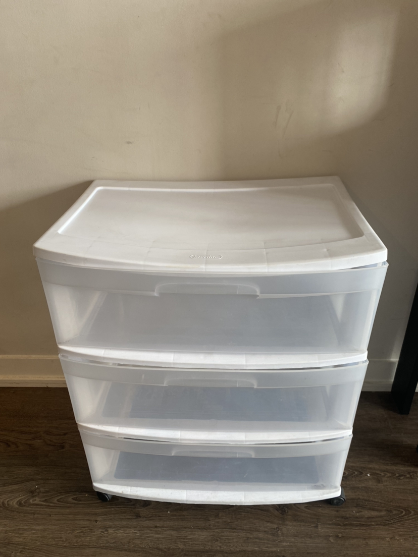 Plastic 3 drawer cart