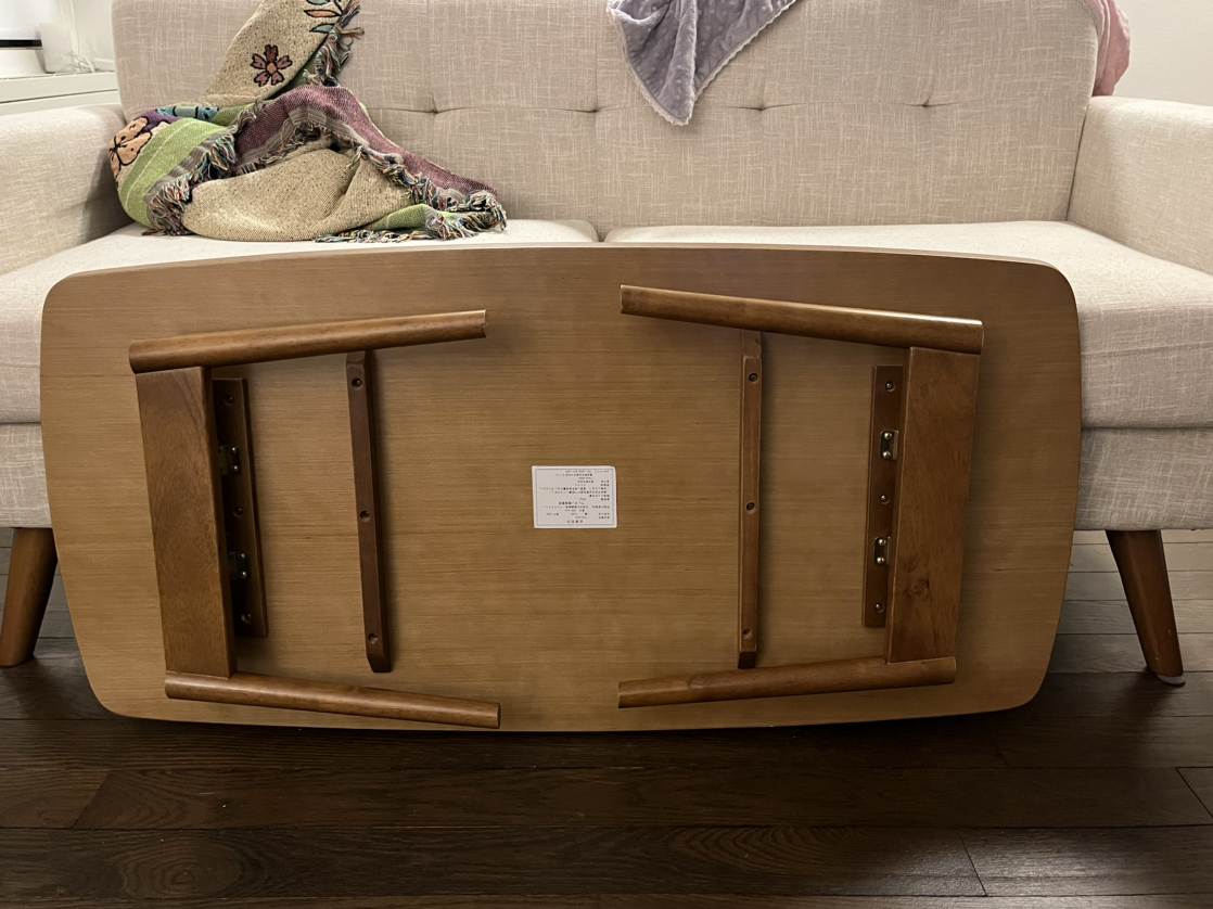 Walnut foldable coffee table - photo 4