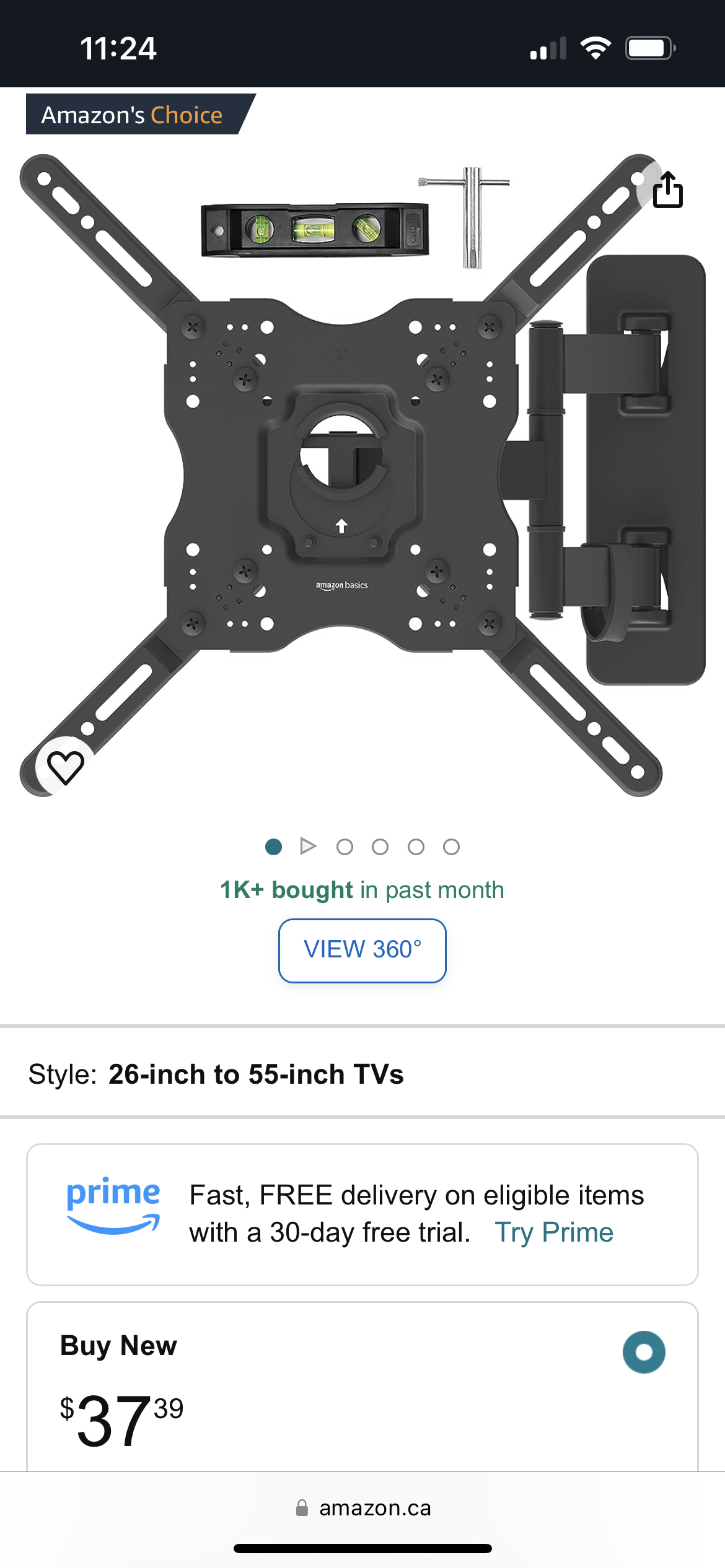 TV Wall Mount: Amazon Basics (still in box)