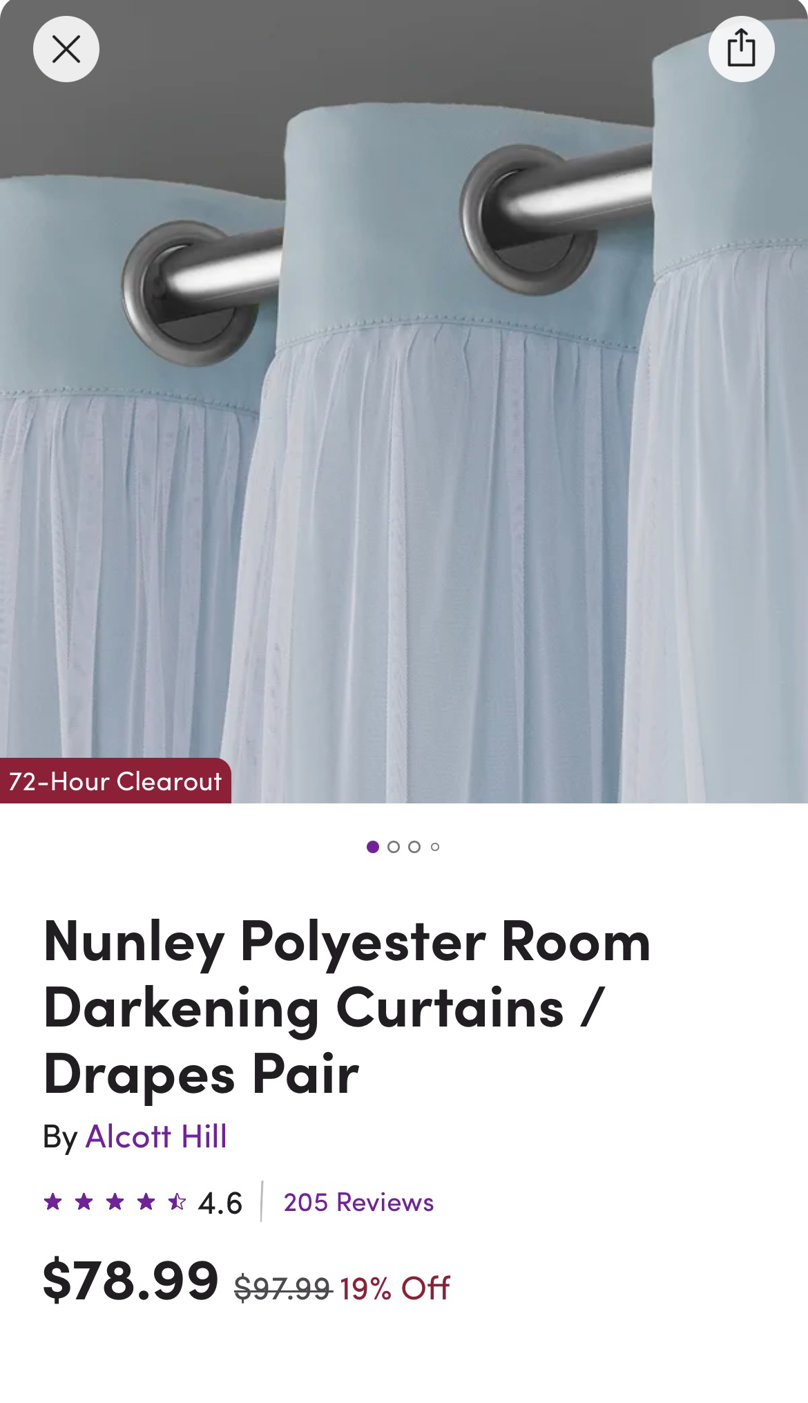 Darkening curtains plus sheers