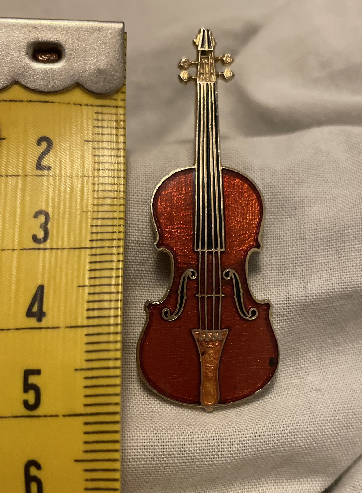 Vintage Violin Enamel Pin - photo 3
