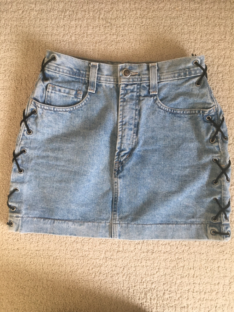 Vintage Parasuco Santana Mini Denim Laced Skirt image indicator(5)