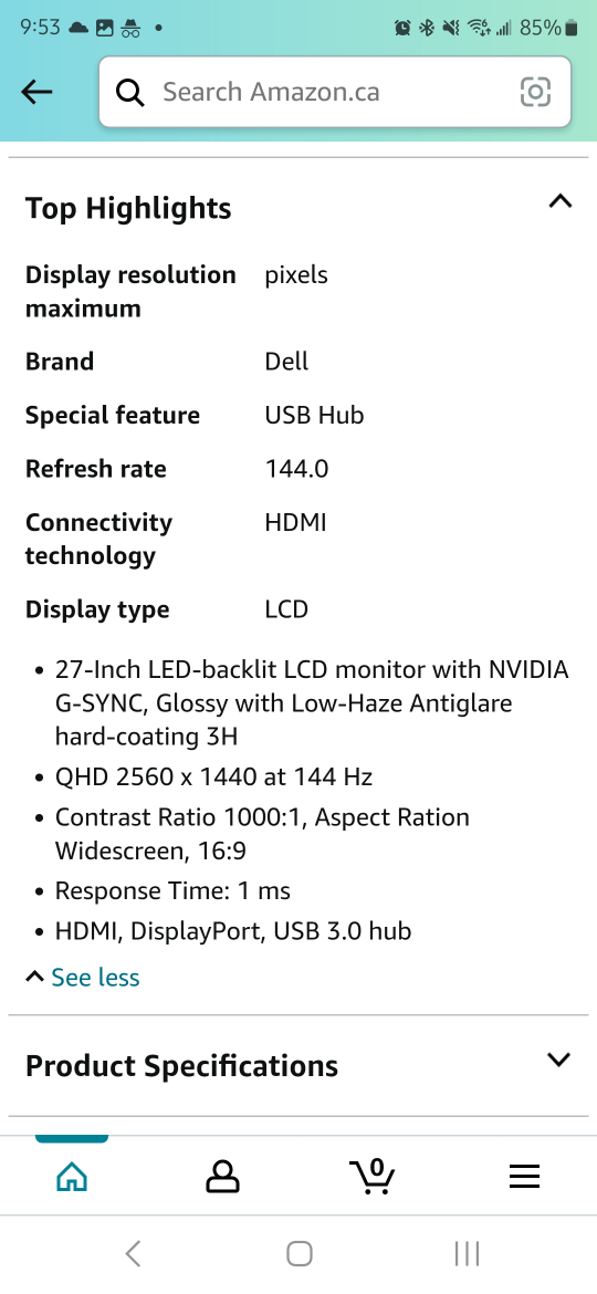 27" Dell Gaming Monitor - photo 5