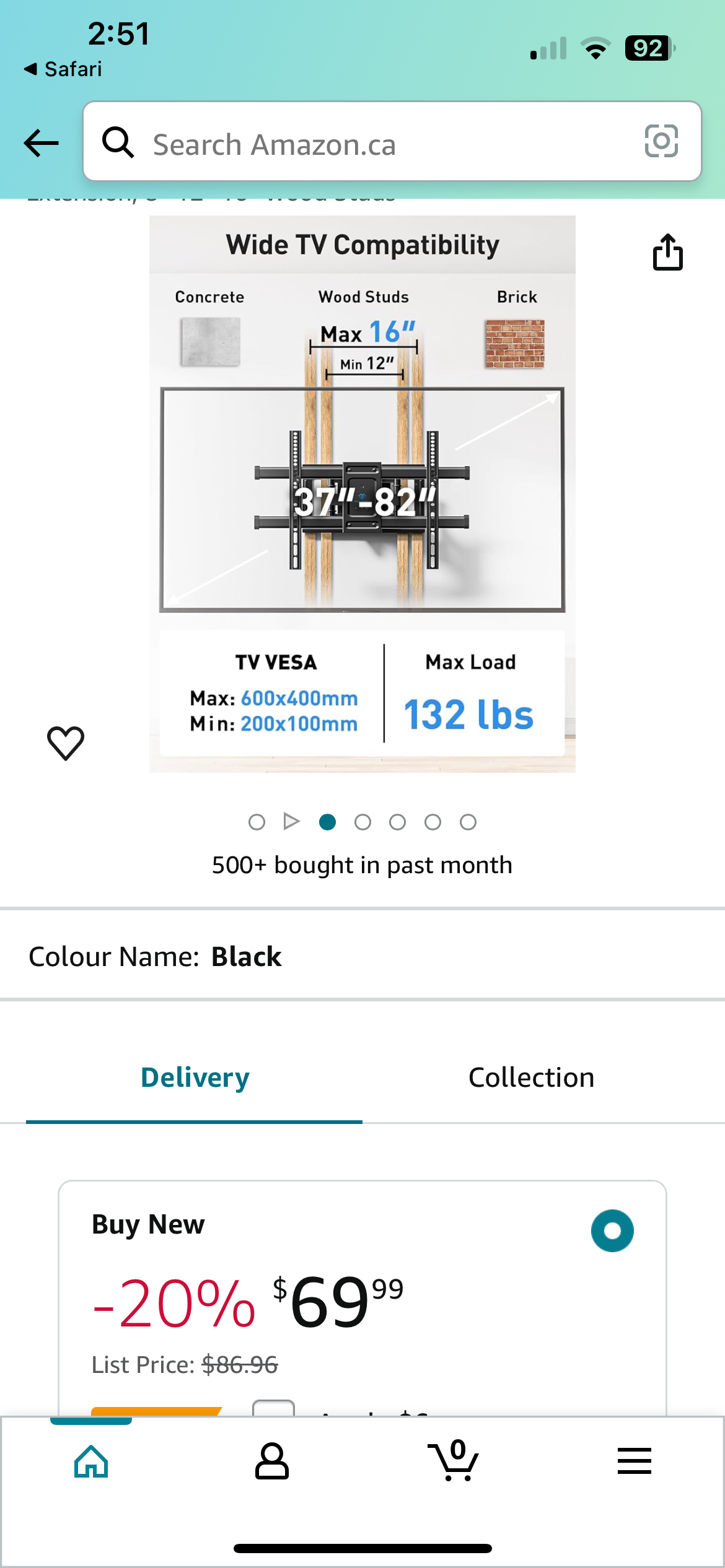 PERLESMITH Full Motion TV Wall Mount for 37-82 inch - photo 2