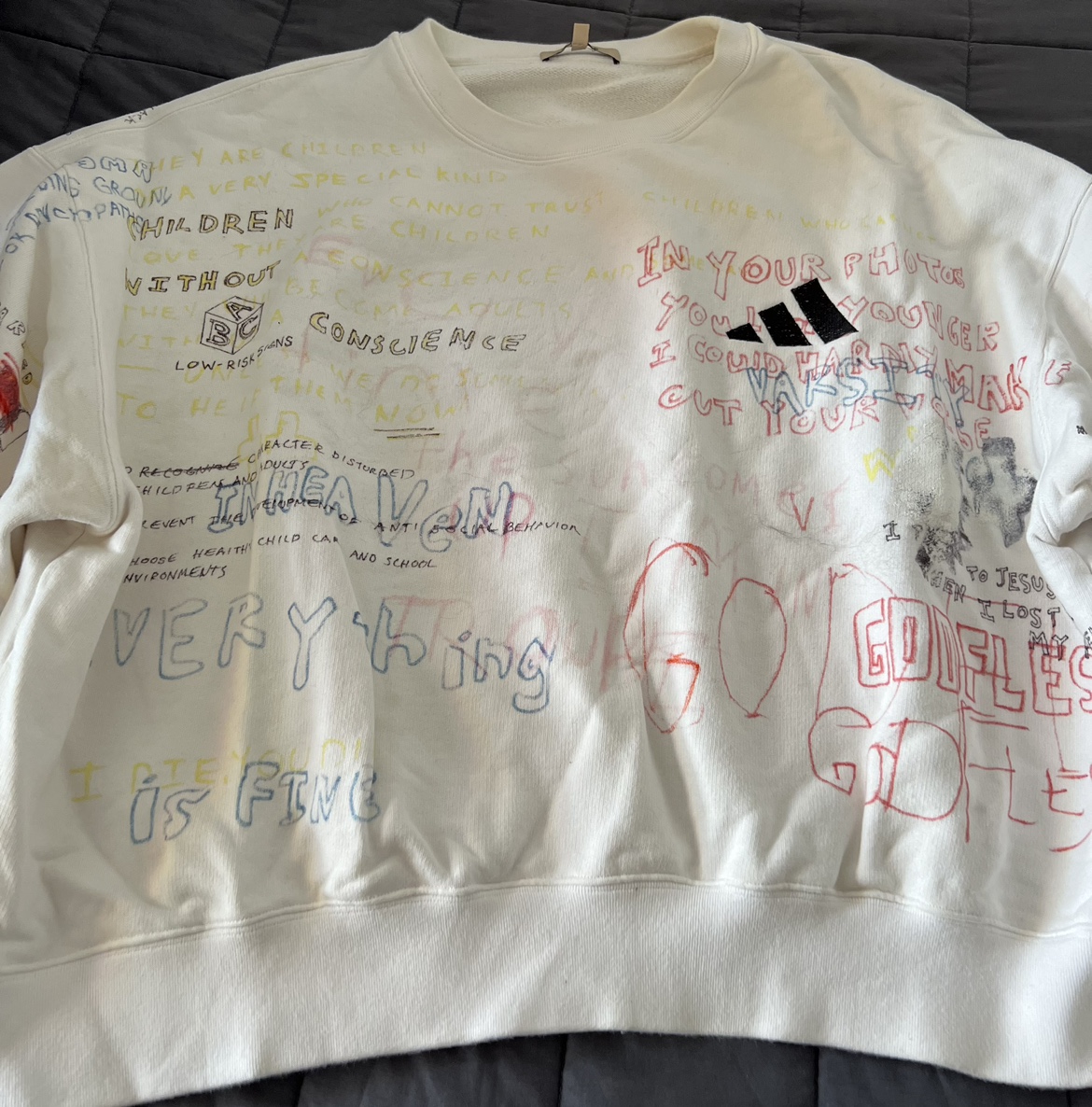 Yeezy Season 5 Men’s Hand Drawn Scribble Sweater Size XL thumbnail