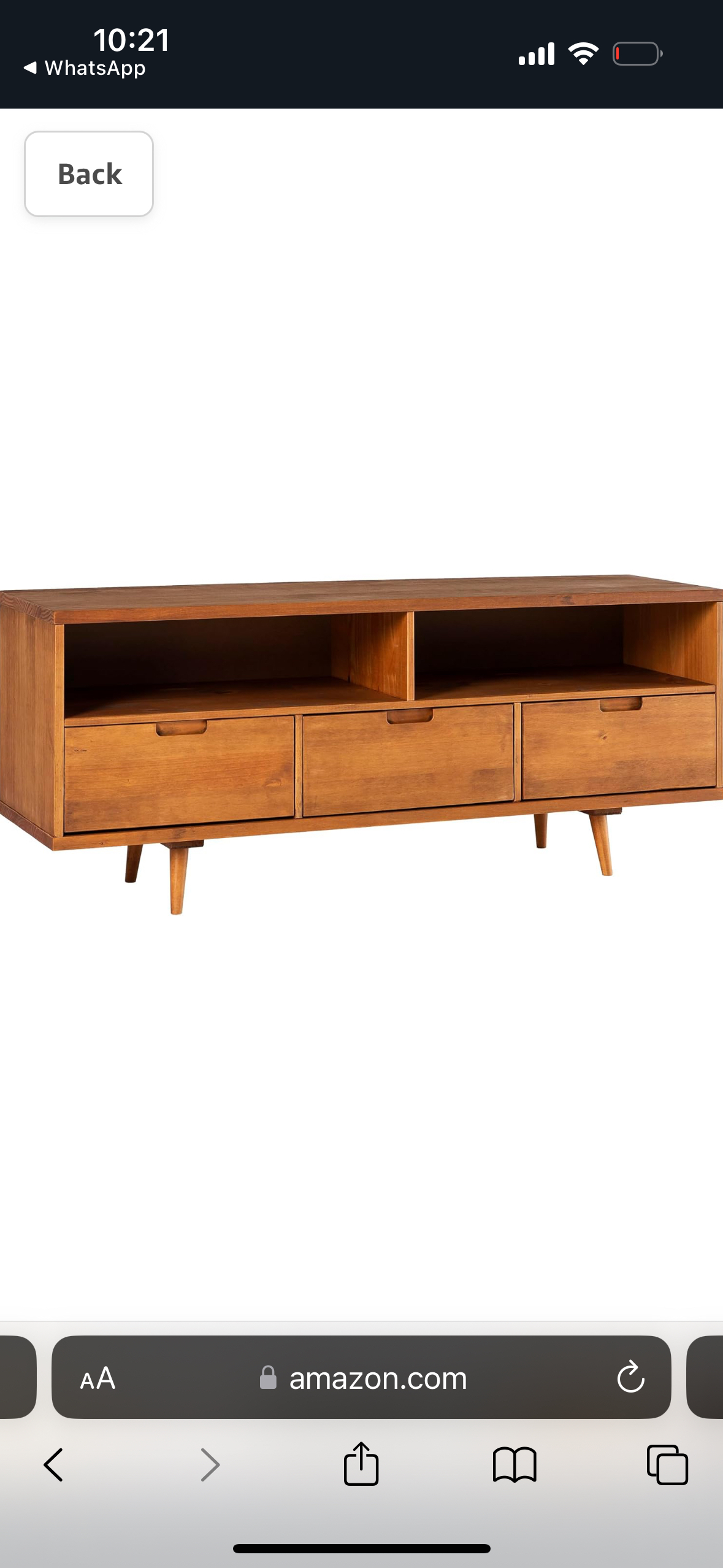 TV stand caramel wood in perfect condition 58” - photo 3