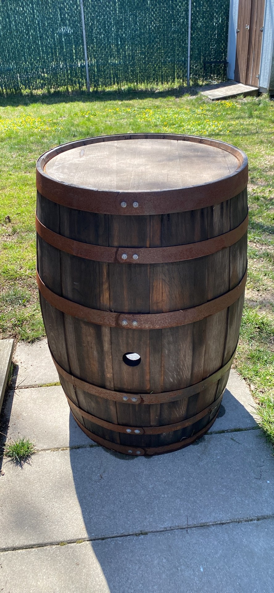 Solid Oak Wine barrel table bar