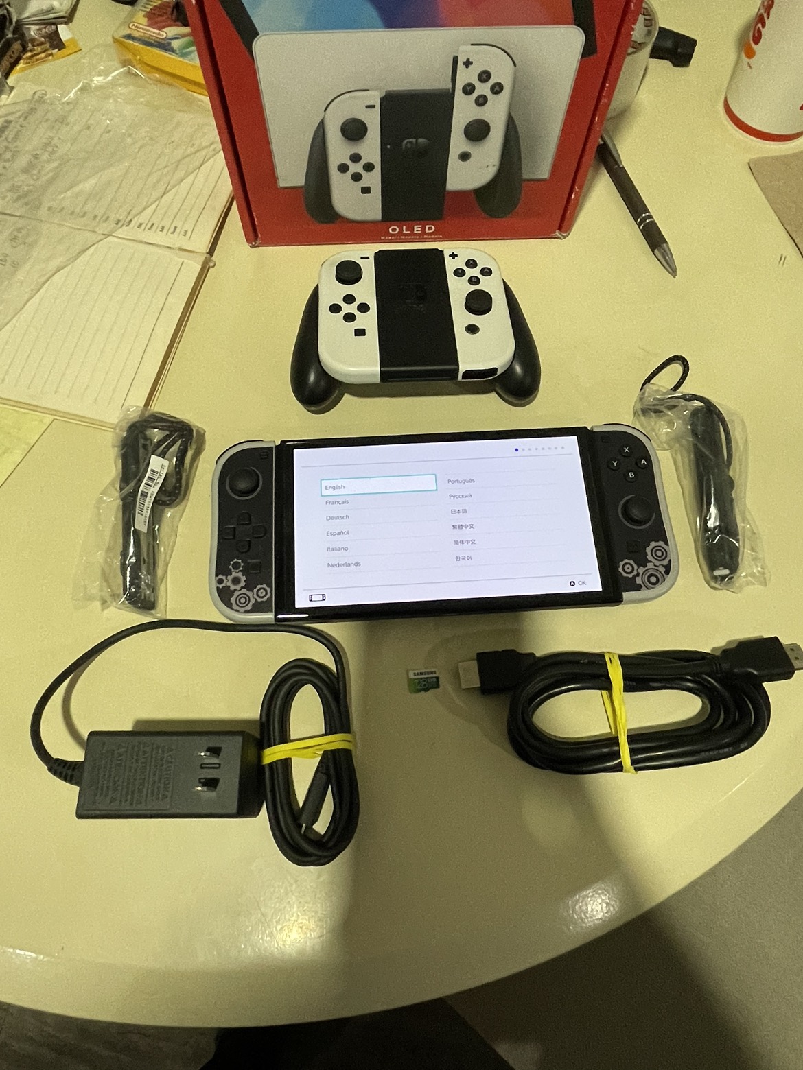 Nintendo Switch OLED white 64GB LNIB w/extras $450 OBO image indicator(4)