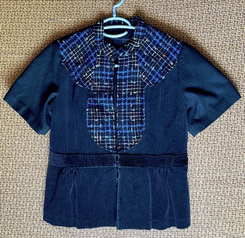 Vintage Corduroy Tweed mixed Blouse S/M image indicator(2)