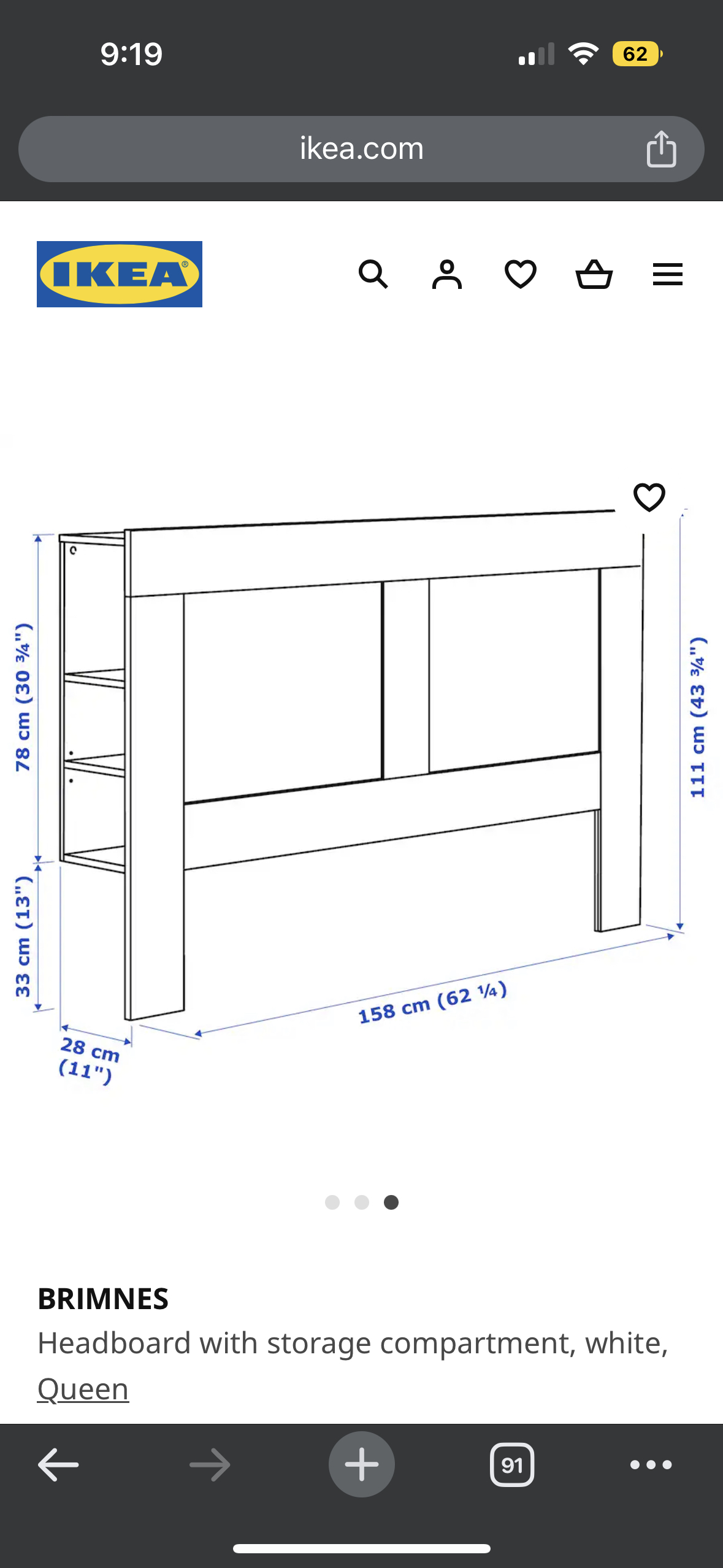 IKEA Brimnes Storage Headboard - photo 2