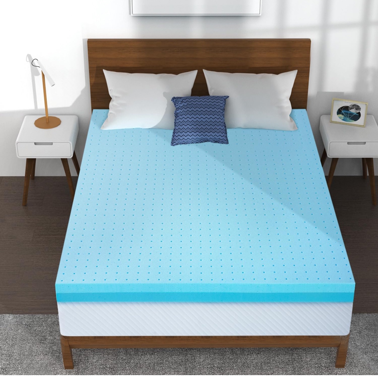 4 inch Cool Gel Memory Foam Mattress Topper thumbnail