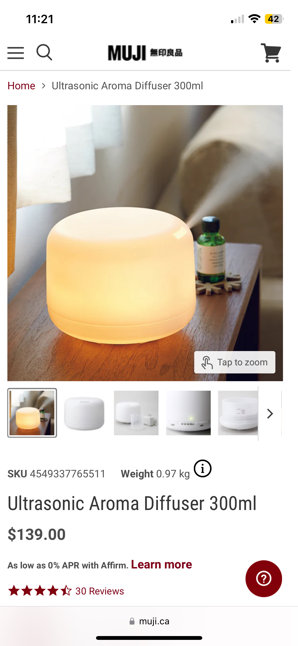 Muji Ultrasonic Aroma Diffuser