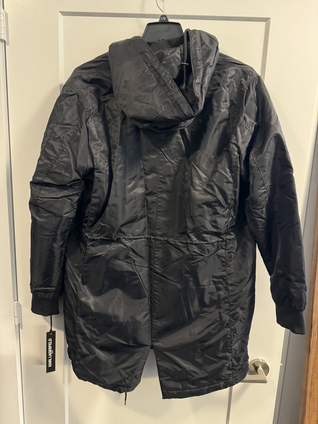 Men’s Karl Lagerfeld Parka Jacket - Black - Size L (Brand New) image indicator(2)