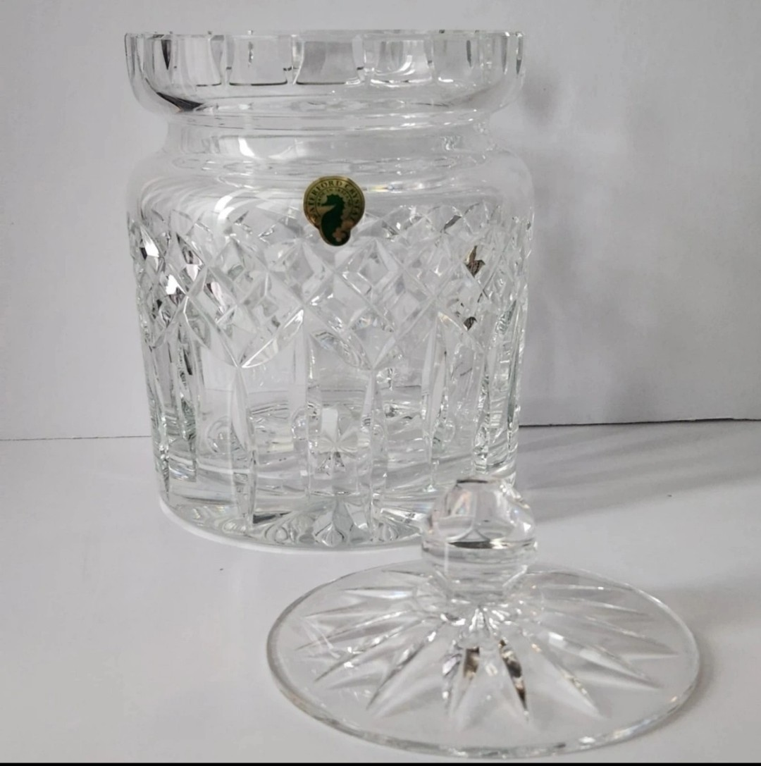 Waterford Crystal Linsmore Biscuit Barrel NEW image indicator(9)