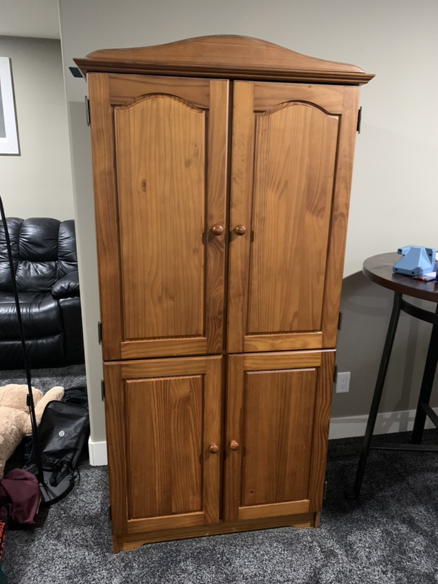Wood solid  armour cabinet w/ shelves