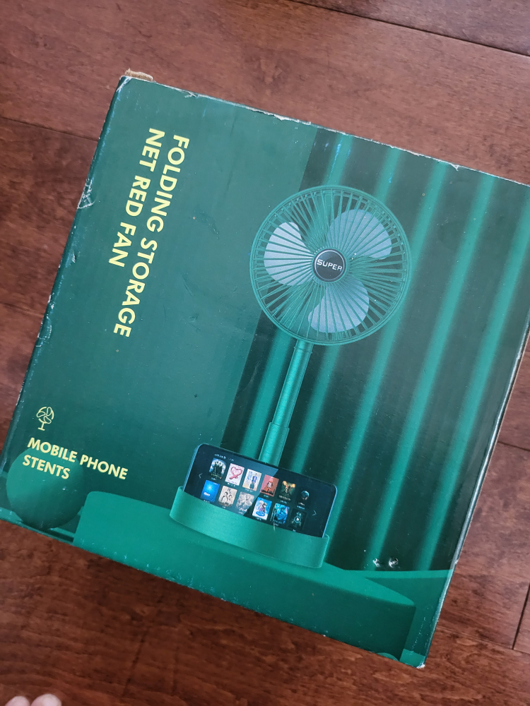 BNIB usb table fan with phone rest