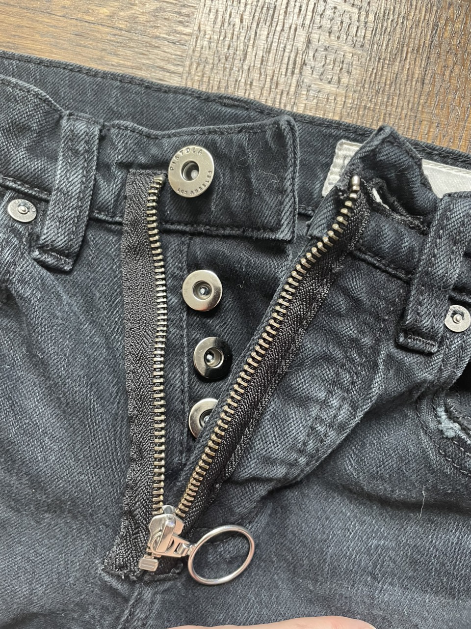 Black button up ripped jeans - photo 3
