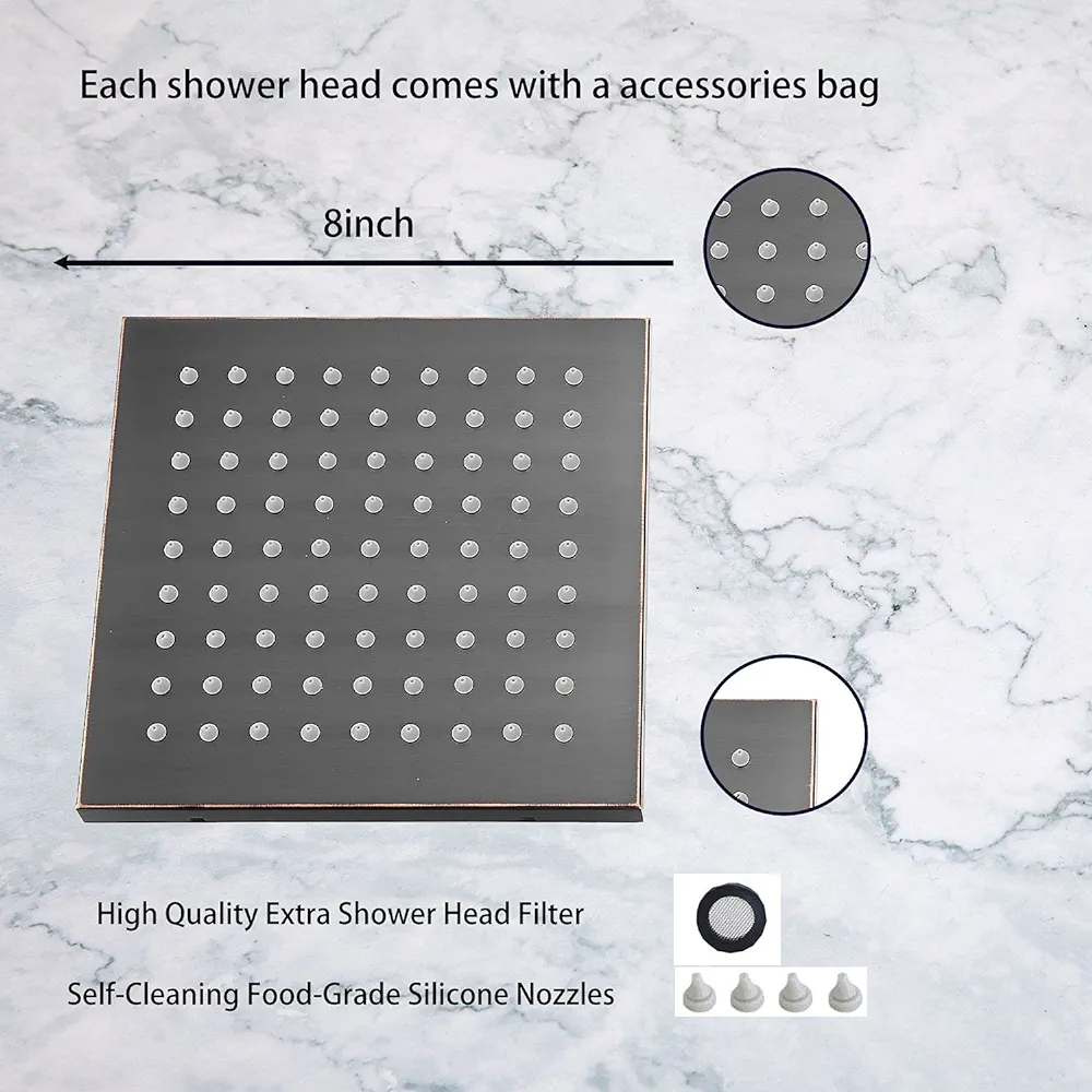 Shower Head GGStudy 8 inch Square Rain Stainles - photo 2