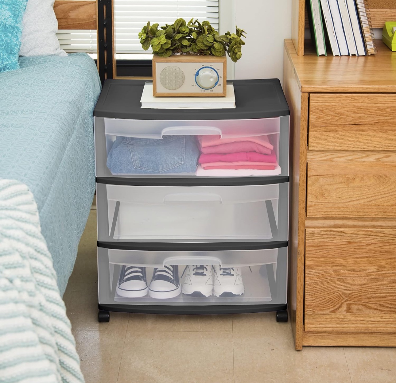 Sterilite Wide 3 Drawer Black Cart, 1 unit - photo 5
