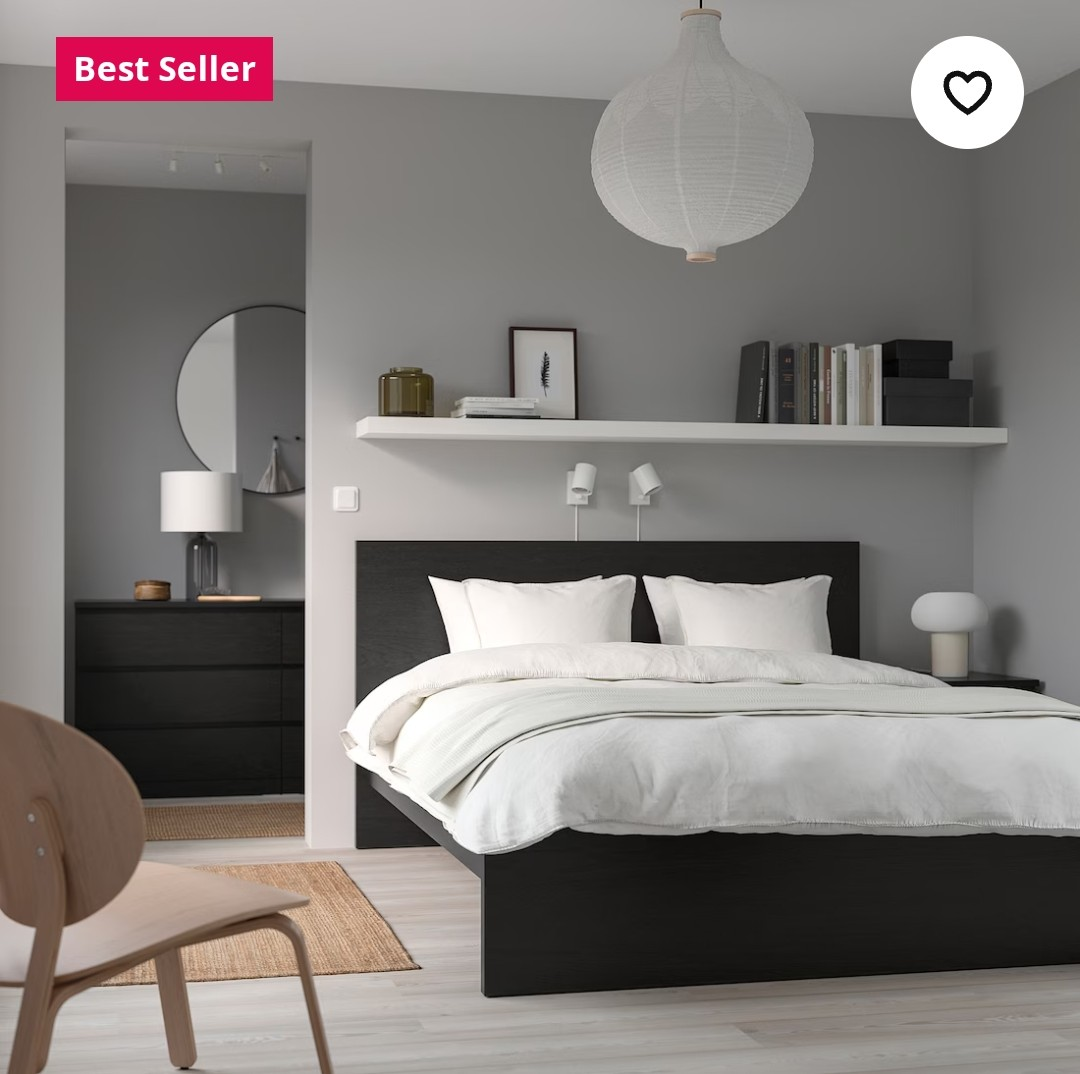 IKEA MALM Queen Bed Frame( Dark Brown ) - photo 2