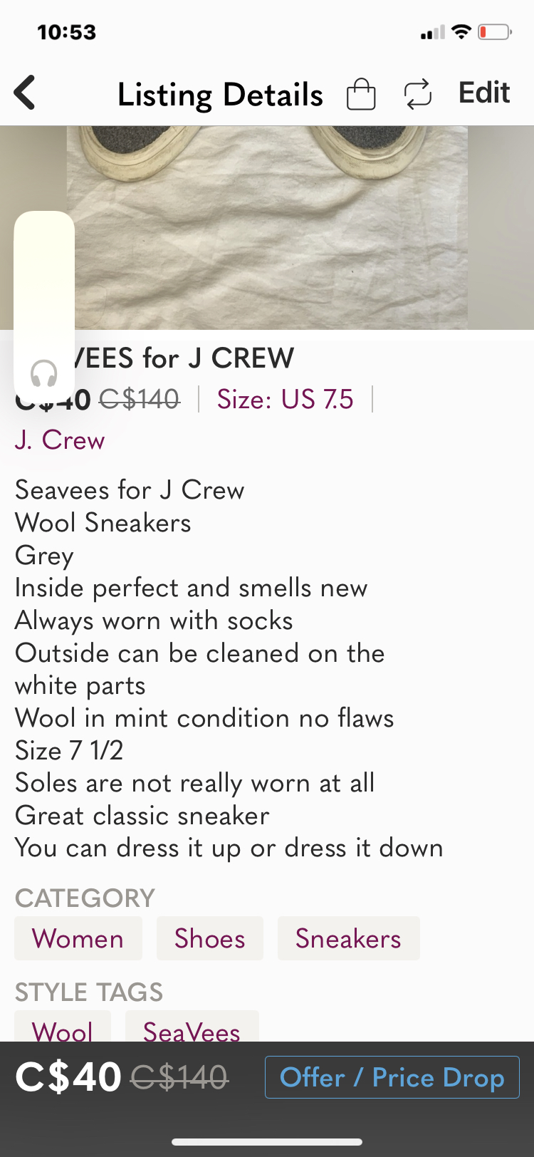 J Crew wool sneakers image indicator(5)