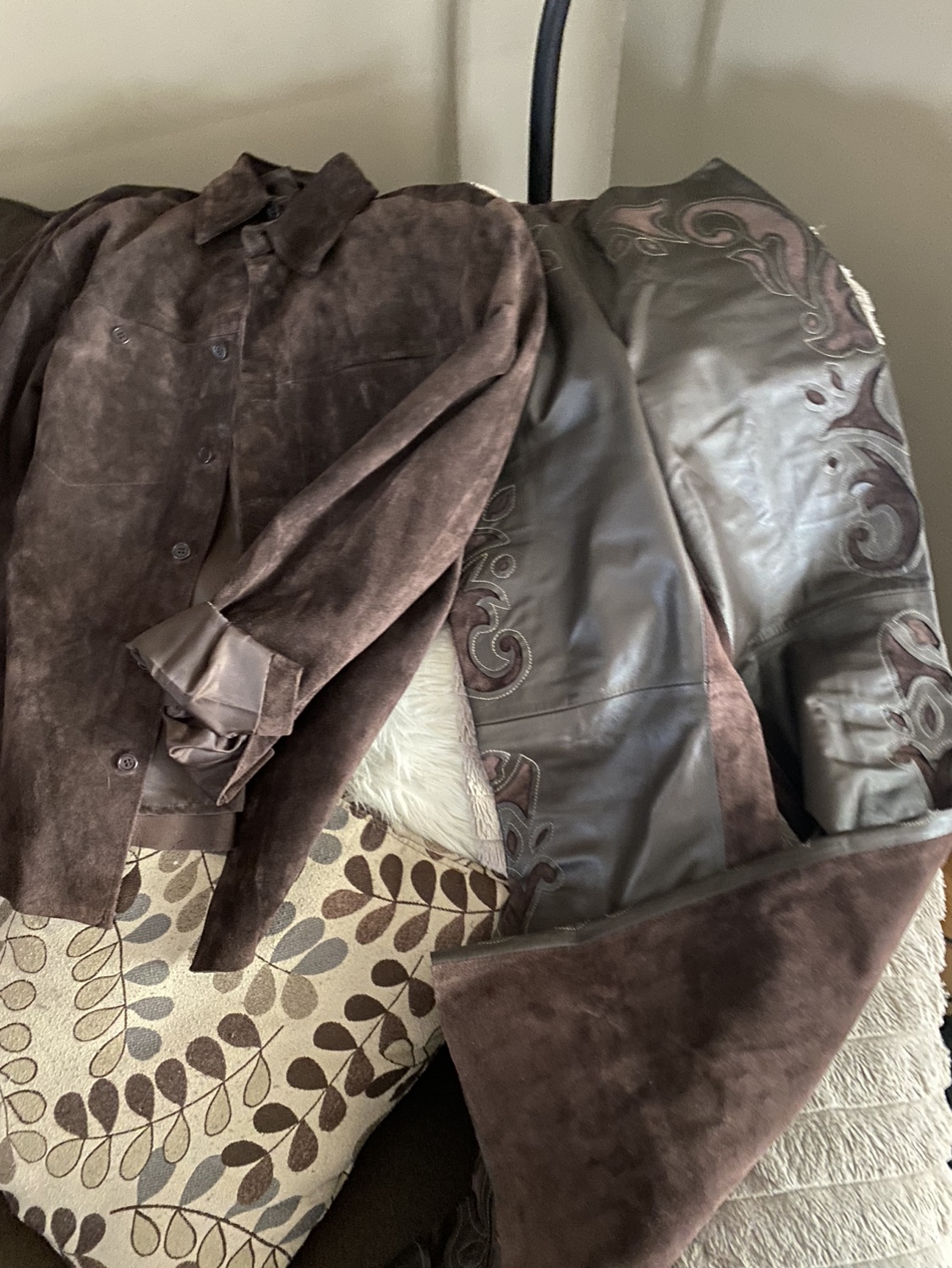 Leather/suede suit from Danier