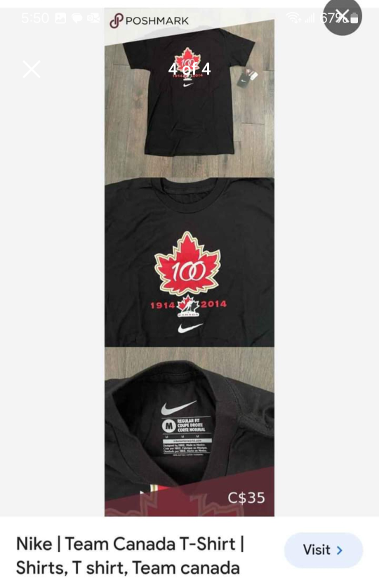 NIKE TEAM CANADA 100th Anniversary 1914 - 2014 T-Shirt. #S image indicator(4)