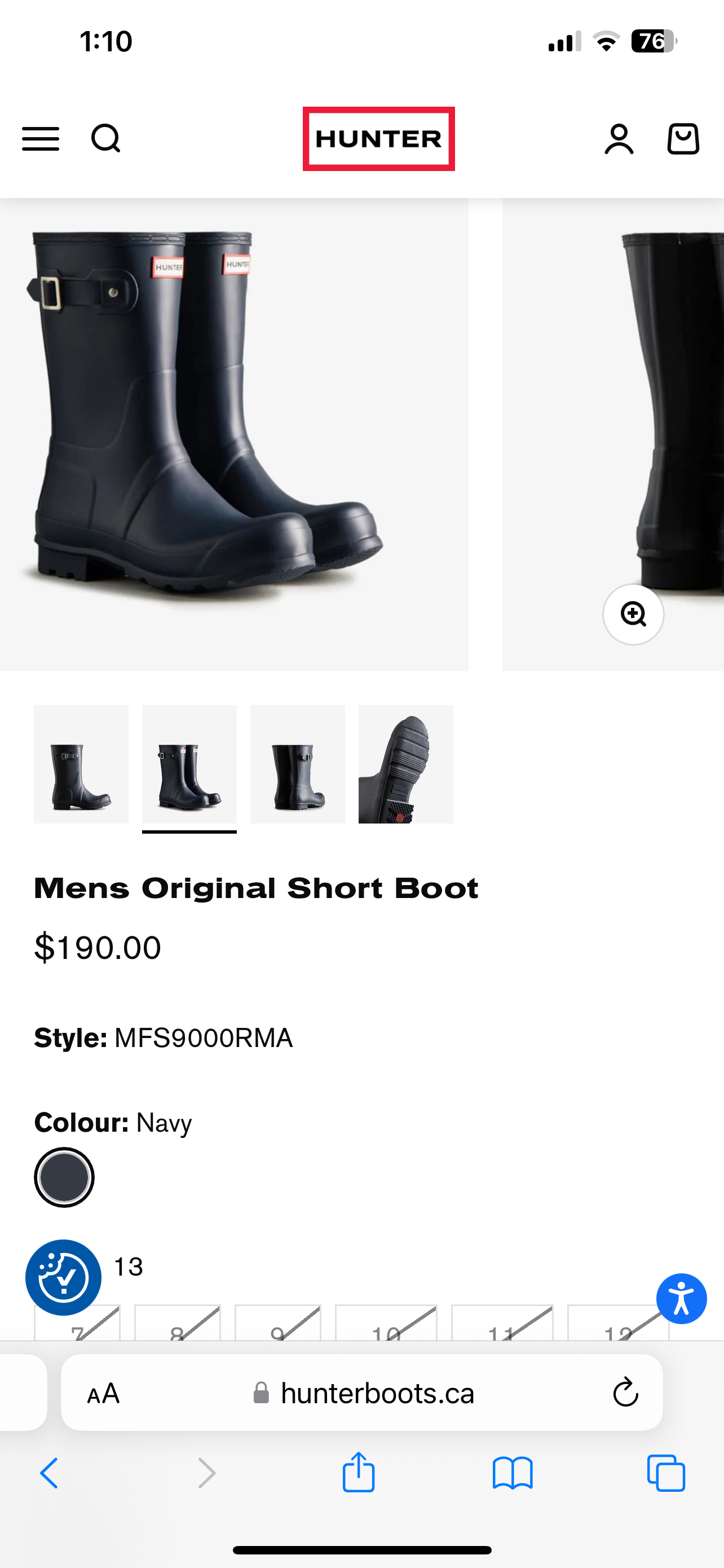 Hunter Men’s Original Short Boot image indicator(9)