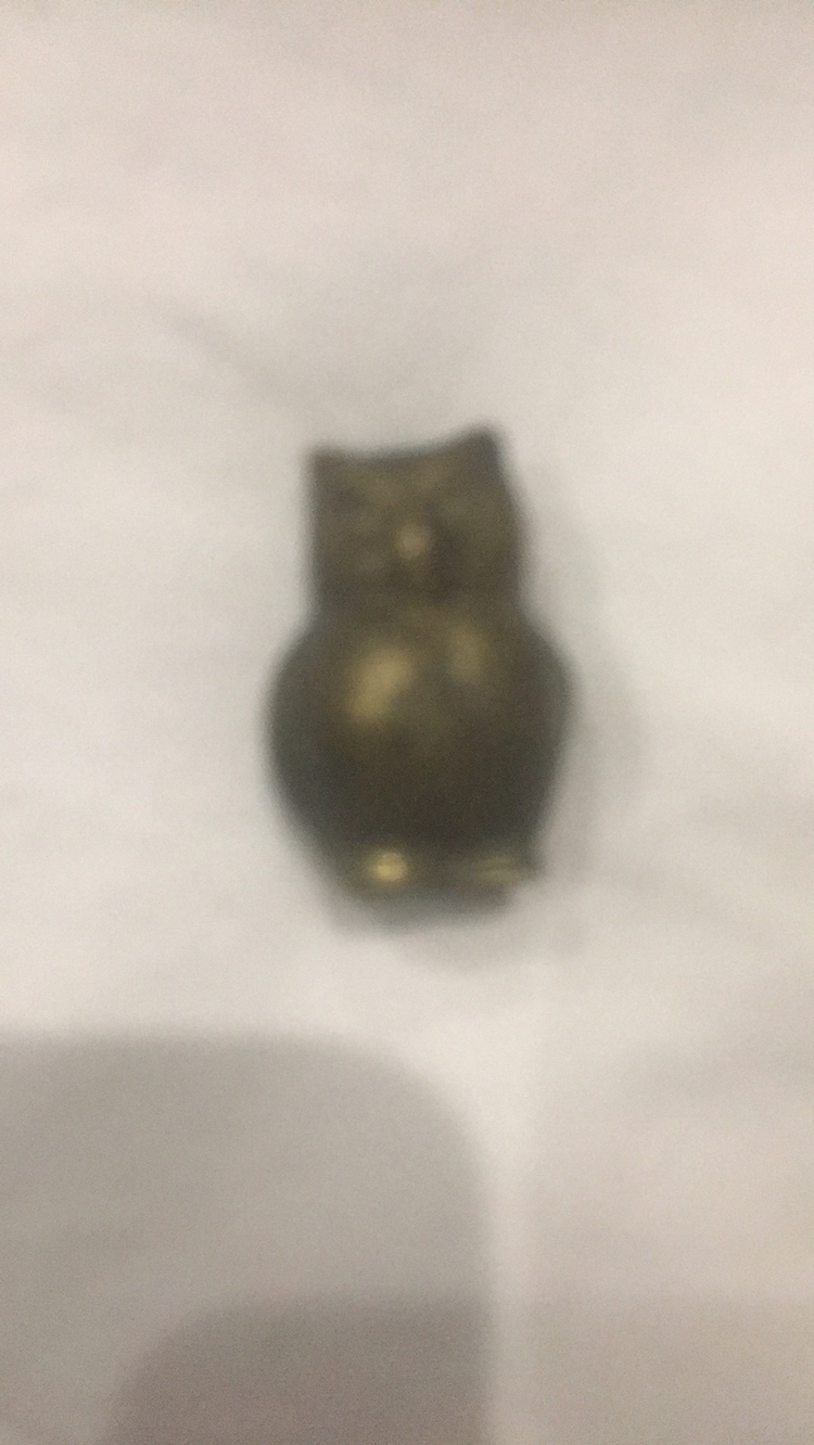 Miniature Owl Solid Brass Hand Carved image indicator(4)