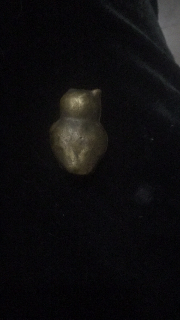 Miniature Owl Solid Brass Hand Carved image indicator(2)