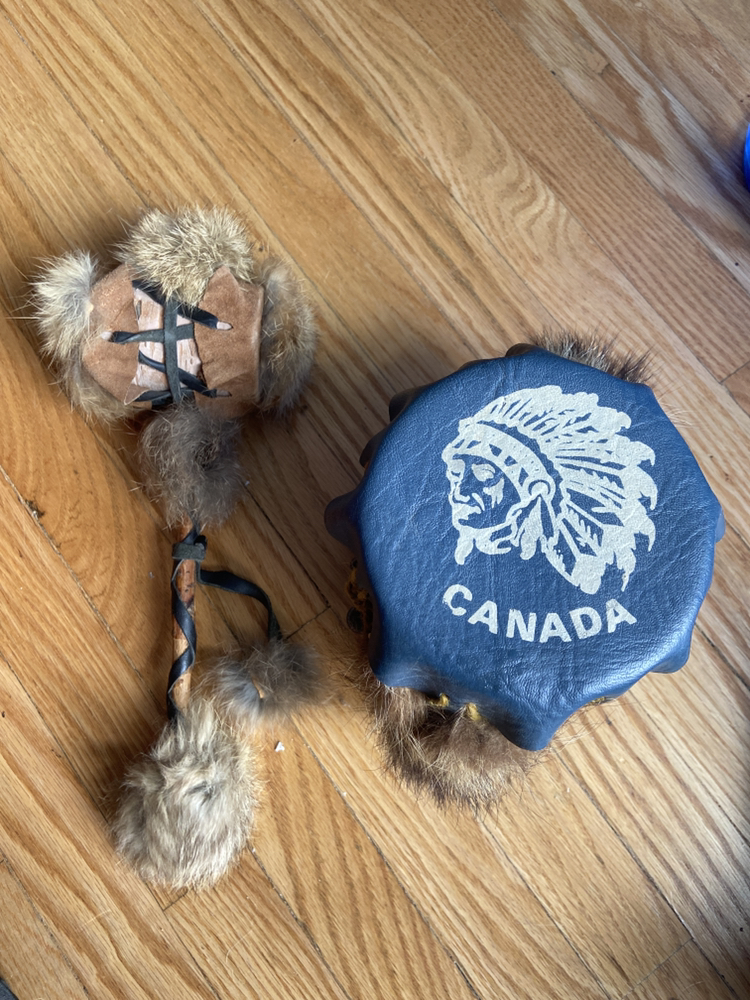 Vintage Maniwaki toy Drum and baby rattle - photo 3