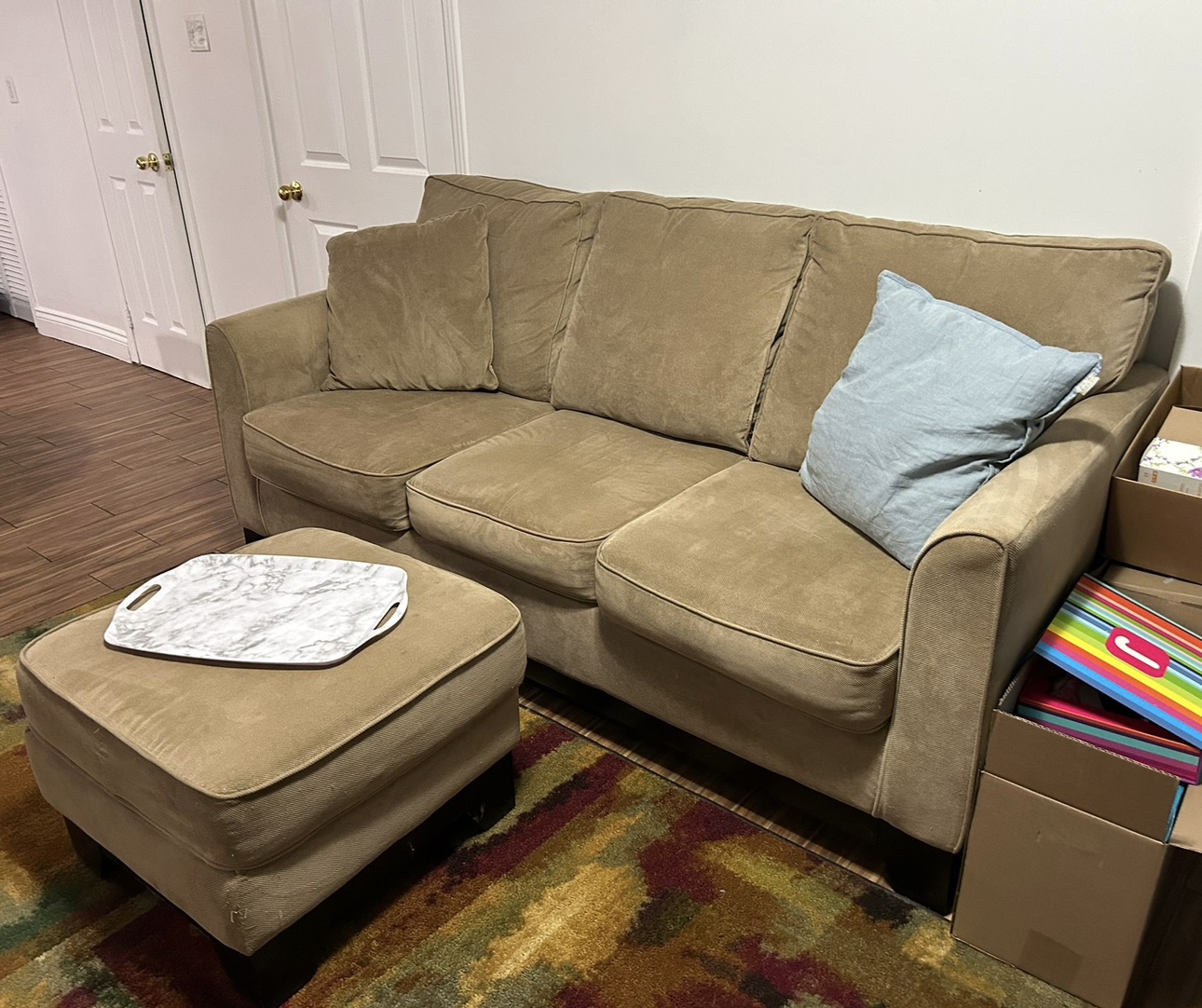 Small couch and ottoman - photo 2