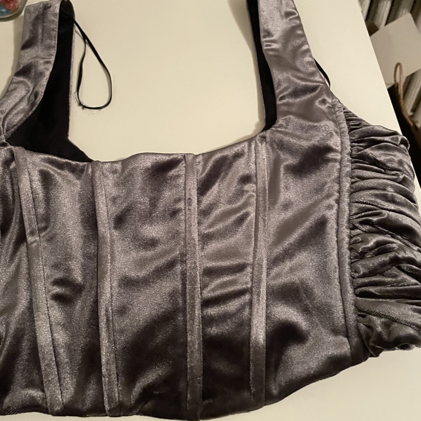 New Zara Velvet Corset Top image indicator(2)