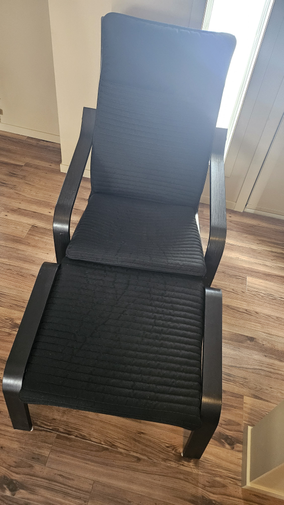 Ikea chair and foot rest set