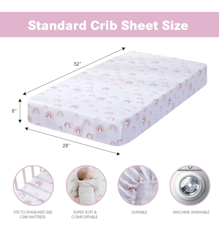 Brand new baby Bassinet Crib Sheets Set image indicator(2)