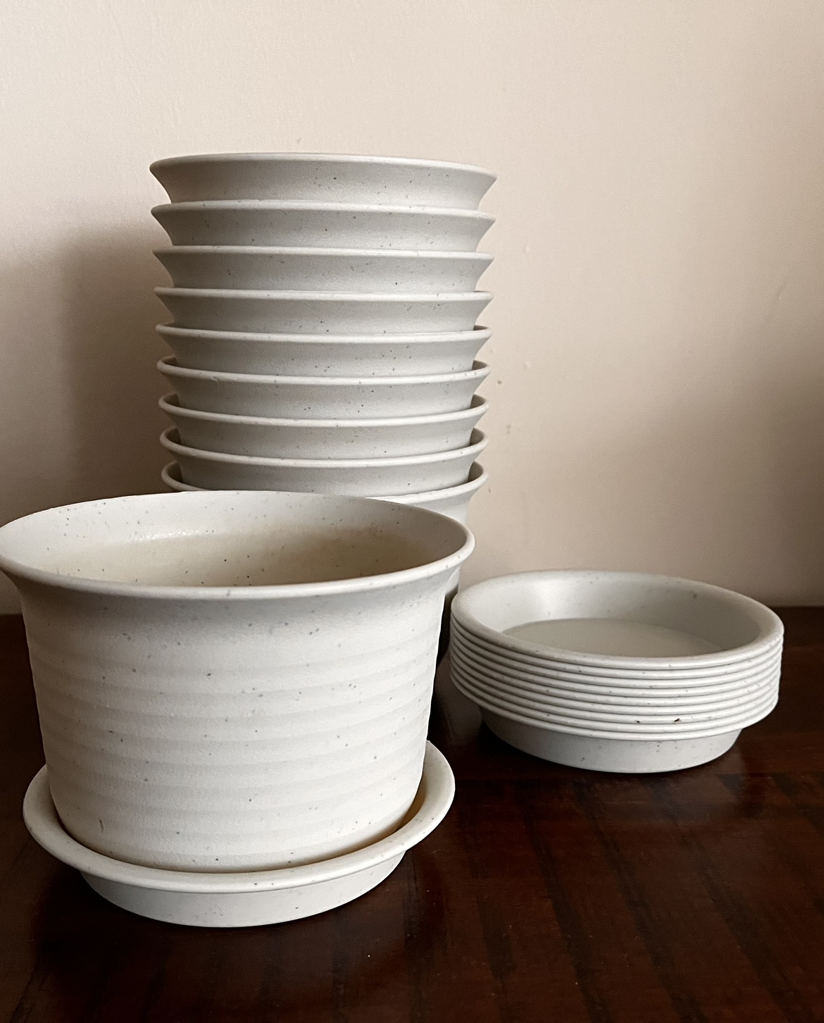 7.1 inch Flower Pot & Tray - Set of 10