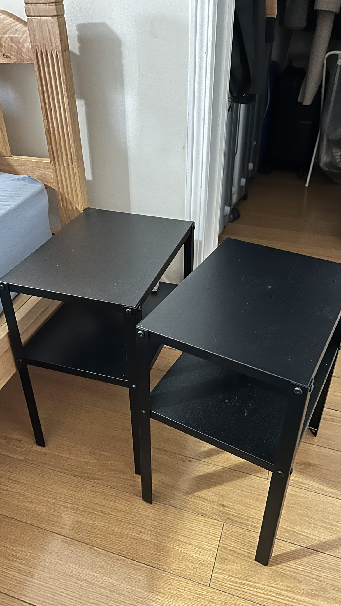 2 IKEA metal side tables