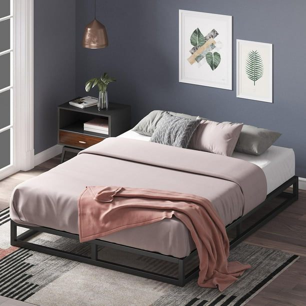 Queen Zinus Joseph 6 Inch Platform Metal Wood Queen Bed Frame