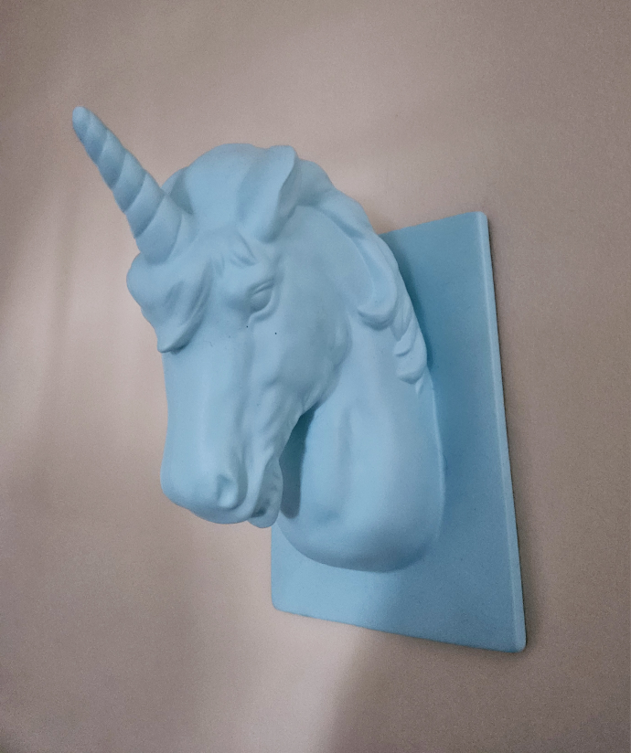 Unicorn head ceramic wall decor