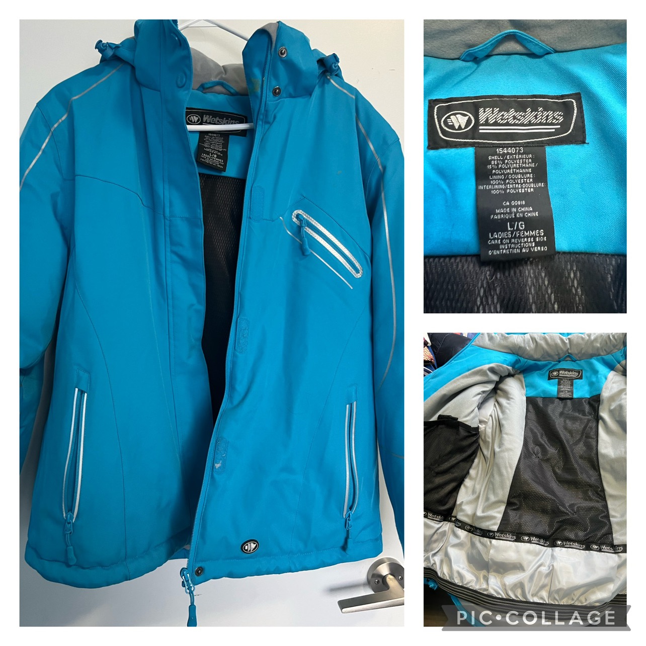 blue wetskins women’s winter jacket (new) size L - photo 2