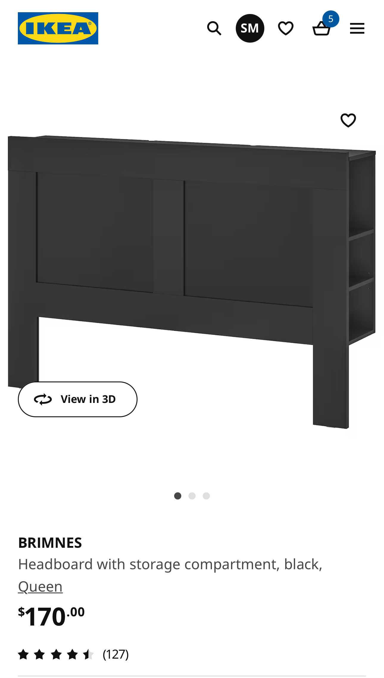 Queen Headboard with Storage - ASSEMBLED
