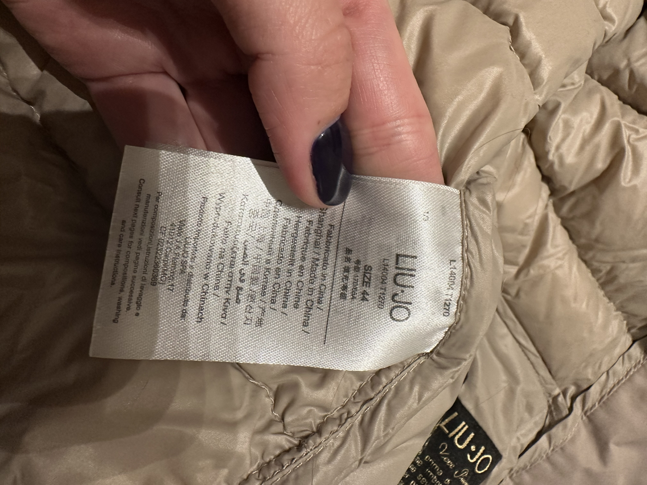 LIU JO light down jacket 3/4 sleeves beige image indicator(7)