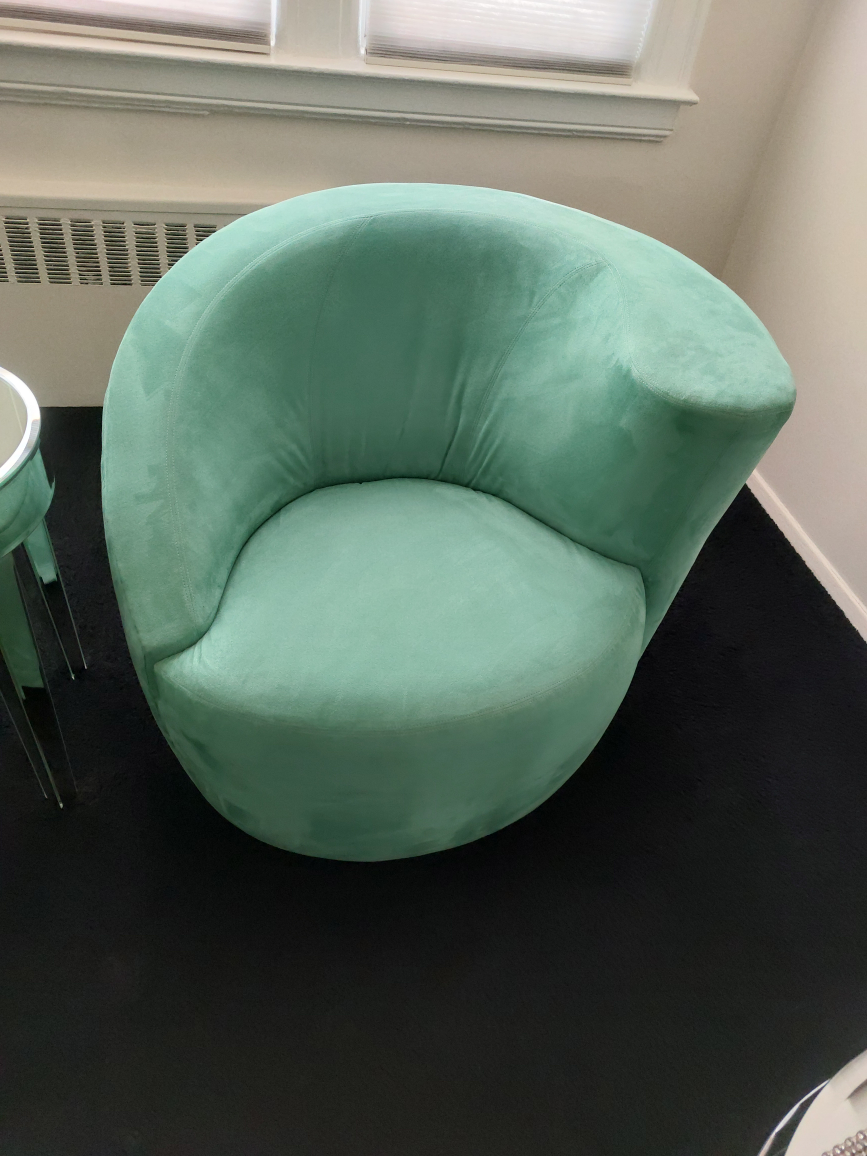 modern 360 swivel upholstered velvet accent chairs  tourquise - photo 3