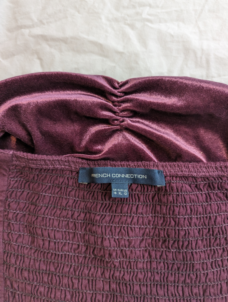 Violet Purple Velvet French Connection Goth Coquette Cute Dress - photo 5