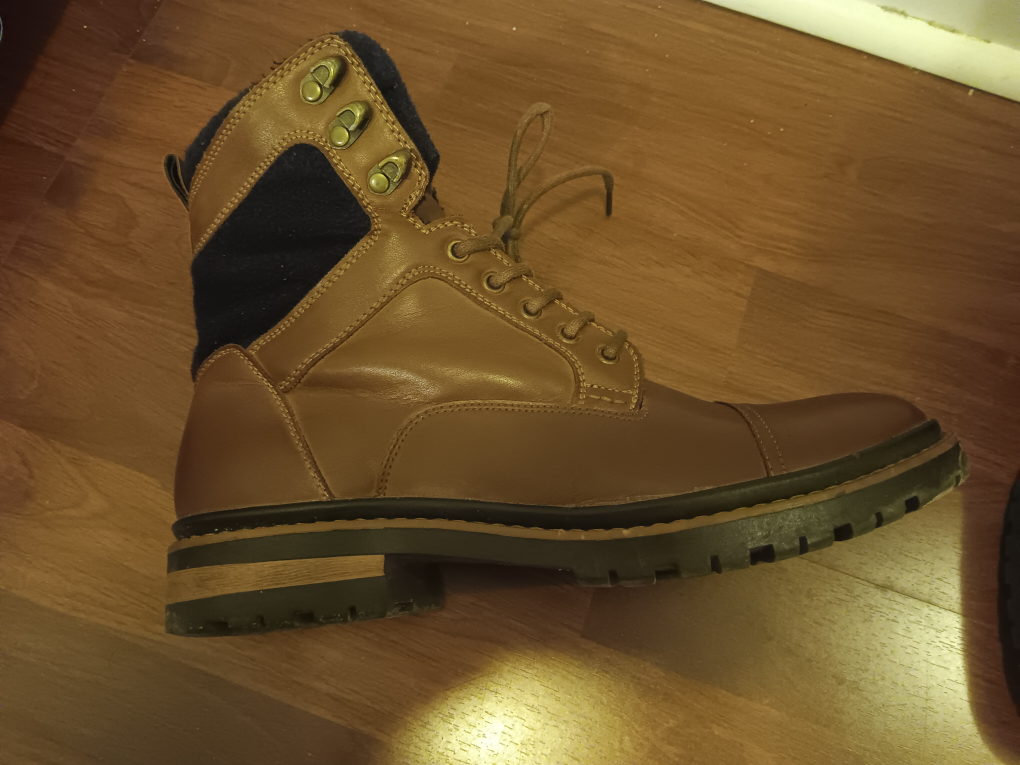 Zara Man Brown Leather Boots Size 42 (US Size 9 ) - photo 3