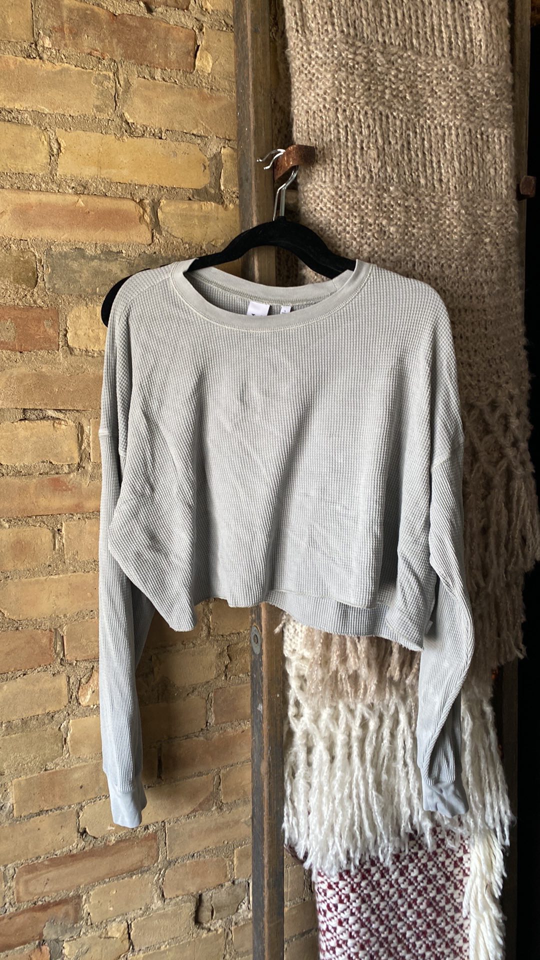 #Freecycle TNA Waffle Long Sleeve Crop Top